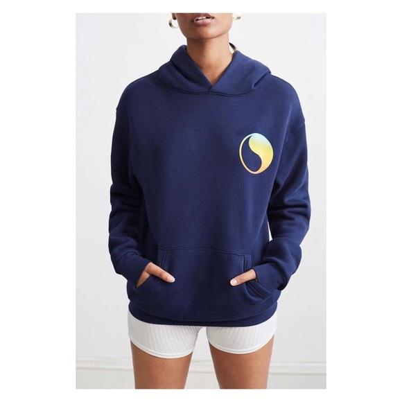 Free & Easy Los Angeles Navy Blue Don’t Trip Sunset Hoodie Premium Heavy Fleece - Picture 11 of 11